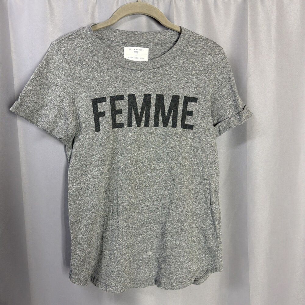 SOL ANGELES x Anthropologie Femme Graphic Tee : Women's Extra Small XS, Gray
